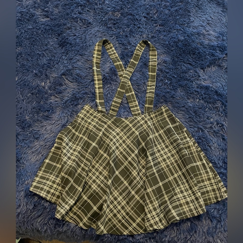 Plaid Hot Topic Skirt With Suspenders